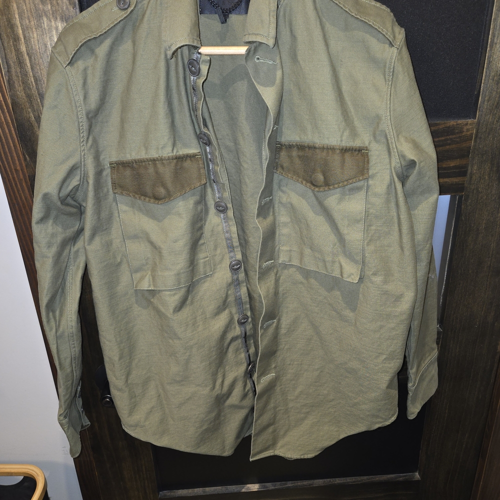 Men's Casual Olive Shirt Jacket